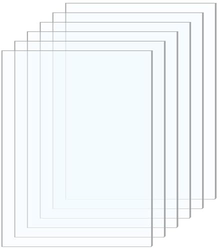 dabinzhijia 6 Pezzo 20x30cm Foglio Acrilico Trasparente, Lastra Plexiglass Rigida, Pannello Acrilico per Sostituzione Vetro Cornice Foto, Decorazione, Resistente all'umidità e Facile da Tagliare