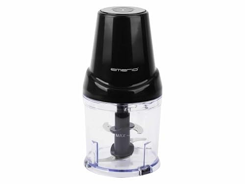 EMERIO Picadora con depósito de 500 ml, potente motor DC de 400 W, multipicadora eléctrica con 4 cuchillas de acero inoxidable para picar carne, cebolla, fruta y verduras, MC-132890