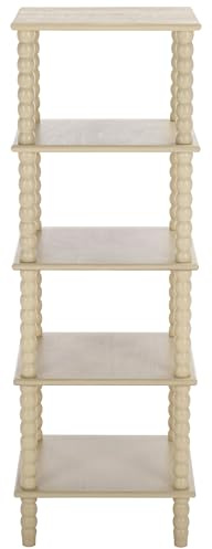 SAFAVIEH Home Collection Dilyn Sand 5-Tier Shelving Unit Bookshelf Etagere