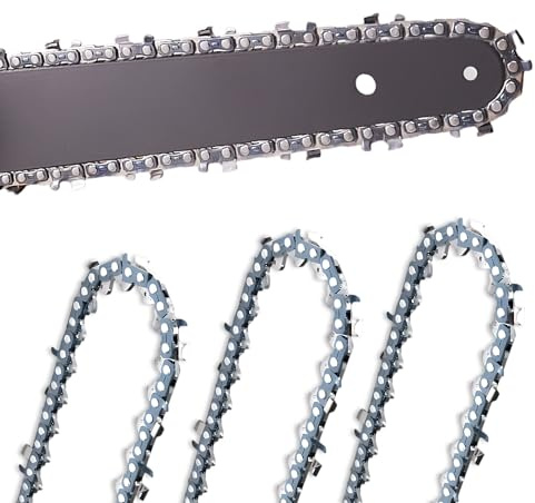 Juego de 3 cadenas de sierra de 8 pulgadas – 1/4 1,2 mm 45 eslabones | Cadena universal compatible con minisierras de 8 pulgadas para horticultura, cuidado de árboles y agricultura