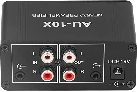 SUNGOOYUE Stereo -Kopfhörerverstärker HiFi Sound Phono Vorverstärker für Telefone und Fernseher, Dual Op Amp NE5532, Kompakter Kopfhörerverstärker für Karaoke, Aluminiumlegierungschwarz