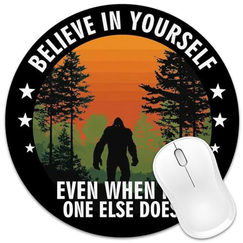 Velluxion Round Mouse Pad 8x8in Non-Slip Rubber Base for Desk, B.B.I.Y | Cute round mousepad with non-slip rubber base, smooth surface for tracking, funny decor for laptop, computer, desk & office
