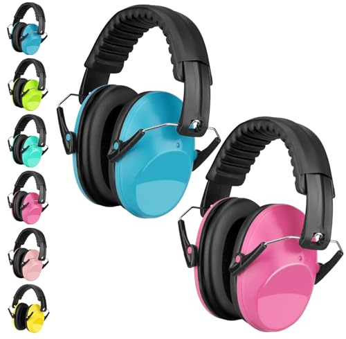 Casque Anti Bruit Enfant Lot de 2, SNR 26dB Casque Anti-bruit Pour 3-16 ans | Casque Antibruit Enfants Facilement Réglable Pliable Protections Auditives Pour l’Autisme, TDAH, Feux d’Artifice, Concert
