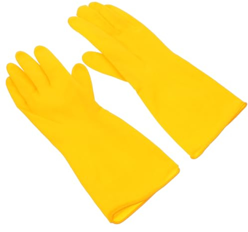 GETAJGHSD Latex Reinigungshandschuhe Lang Wasserfeste Gummihandschuhe Rutschfeste Spülhandschuhe für Damen und Herren Wiederverwendbar Schutz für Küche und Haushalt