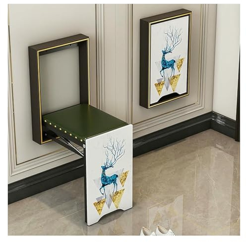 KEuLen Silla Invisible Plegable montada en la Pared: Taburete Que Ahorra Espacio for Entrada, Dormitorio y balcón(Black,B)