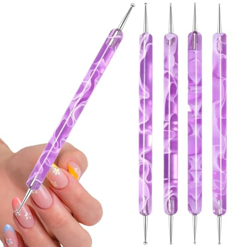 Nail Dotting Pen Double-Ended Stainless Steel Tip | Precise Dotting Nail Pens for Hobbyists Professionals Beginners Home Salon Everyday Studio