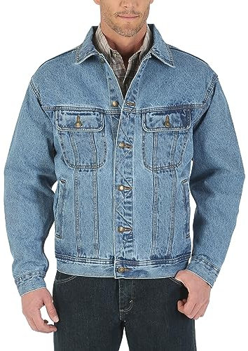 Wrangler Men's Rugged Wear Unlined Denim Jacket Denim Jacket, Vintage Indigo, L