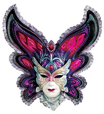 Design Toscano WU75053 Maidens of Mardi Gras Wall Mask Sculpture - Butterfly Maiden