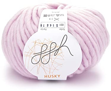 ggh Husky | Schurwolle Mischung | 50g Wolle zum Stricken oder Häkeln | Dicke Wolle | Farbe 051 - Rosa