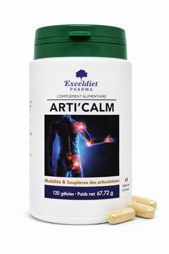 Glucosamine Chondroïtine Silice Acérola Manganese Potassium Zinc | Articalm 120 Gélules - Douleur Articulaire Musculaire - Protection des Cartilages | Souplesse Flexibilité - Fabriqué en France