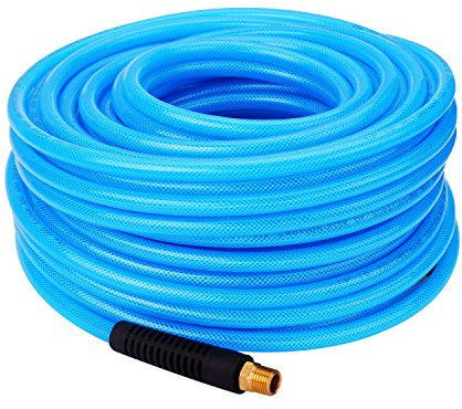 WYNNsky Reinforced Polyurethane (PU) Air Hose, 1/4x100ft, 300 PSI, Air Compressor Hose With 1/4 MNPT Brass Endings