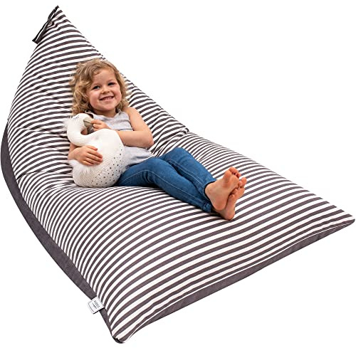 Huddle Original Stuffed Animal Storage Chair Washable Bean Bag Cover (No Filler) for the Perfect Kids Bean Bag Chair. XL Bean Bag Stuffed Animal Storage Bags | Store 100+ Toys 100% Cotton Canvas Grey