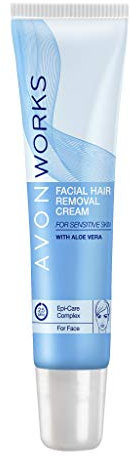 3 x Avon Works | Avon Gesichtshaarentfernungscreme für empfindliche Haut | Gesichtshaarentferner mit Aloe-Vera-Epi-Care-Komplex für Gesicht - 3 x 15 ml