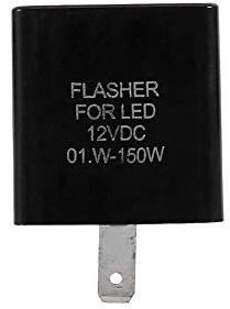 Hlyjoon Blinker Relais 2 Poliger 12V Lastunabhängiges Lauflicht Blinker Relais Einstellbare LED Elektronischer Blinkerrelais Universal Metall Schwarz für Motorrad Elektroauto