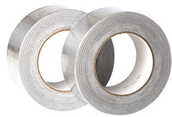 Gocableties Aluminium Foil Tape, 48mm (2) x 50m, Adhesive Insulation Tape for Insulating, Sealing Ducts, and Pipework, 2 Rolls