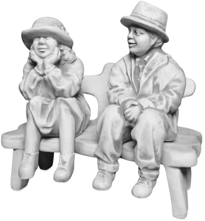 gartendekoparadies.de Figure de Pierre Massive Homme et Femme sur Un Banc décoration de Jardin en Pierre reconstituée, résistant au Gel