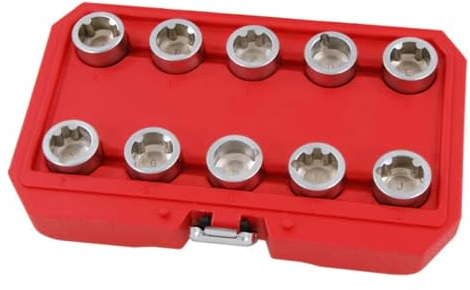 Neilsen CT4768 10pc Locking Wheel Nut Key Set for Land Rover Hex Drive A–J Use with 27mm Spanner or Socket