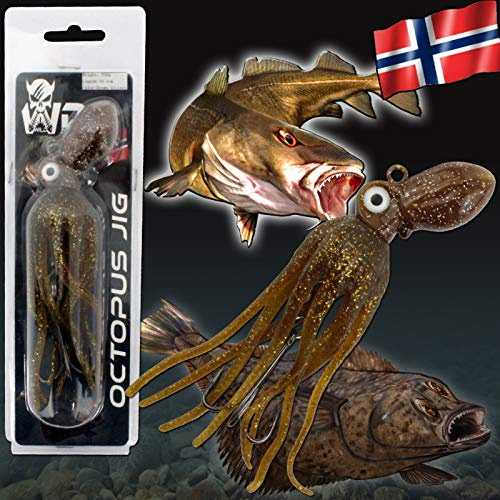 Angel-Berger Wild Devil Baits Octopus Jig Dorsch Heilbutt Seelachs Köder Pilker Meeresangeln Gummifisch