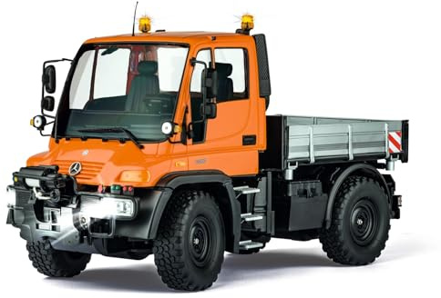 Carson 500907720 1:12 MB Unimog U300 2.4G 100% RTR - Ferngesteuertes Fahrzeug, RC Fahrzeug, RC Unimog mit Funktionen, 100% Komplettset orange