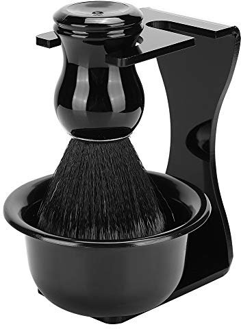 Rasierpinsel Set, 3 In1 Rasierset mit Rasierpinsel, Seifenschale und Halter, Männer Bart Reinigung Gesicht Haar Stil Werkzeug Set Herren Rasur Geschenk Set für den Vatertag, Geburtstage, Urlaub