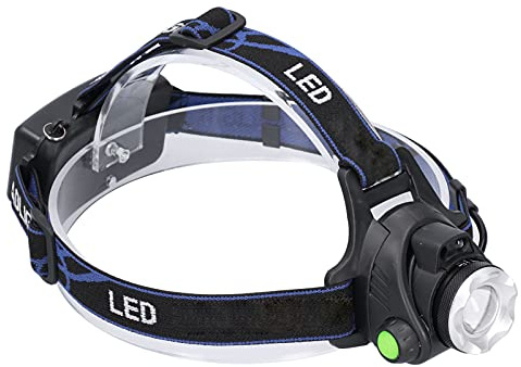 Linterna Frontal Recargable, 900 Lúmenes, Lámpara de Cabeza LED de Enfoque Escalable, 3 Modos, Linterna de Faro Impermeable Ligera, para Acampar Al Aire Libre, Senderismo, Pesca, Equitación, Caza