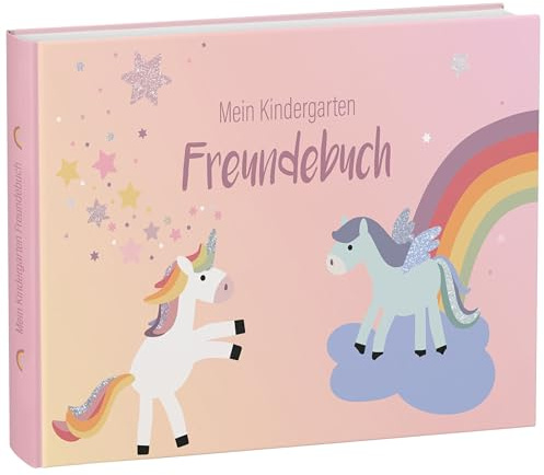 mintkind® Freundebuch Kindergarten Einhorn Rosa, Kita Ausfüllbuch Einhörner | Freundschaftsbuch und Freundealbum für Mädchen und Jungen – Erinnerungsbuch Kinder, Geschenk zur Einschulung