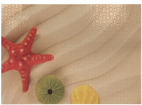 ABAKUHAUS Muscheln Puzzle, Exotische Caribbean Beach, Heirloom-Qualität lustige Aktivität für die Familie langlebiger Karton, 1000 Stücke, Sand, Braun, Gelb