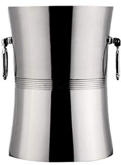 LARIAU Cubo de Hielo, Cubo de Vino, Cubo de champán de Acero Inoxidable, Enfriador de Vino, Enfriador de Botellas, Anillos Acanalados