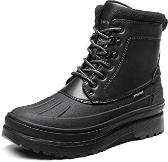 Bruno Marc Stivali Da Neve Uomo, Impermeabili E Isolanti Con Fodera In Pelliccia Calda Per Inverno E Esterno,Size 46,Nero,SBSB229M