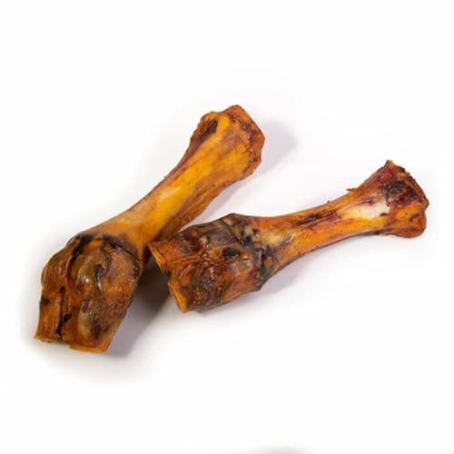 BREER Hundesnacks Kalbsunterbeine getrocknet 5 Stück Natürlicher Kauknochen für Hunde Langer Kauartikel für große & kleine Rassen Zahnpflege & Beschäftigung Leckerli