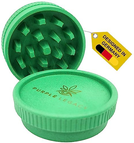 PURPLE LEGACY® Grinder Juego de molinillo de polen triturar hierbas, especias, especias, accesorios de especias, molinillo de 55 mm de diámetro, 2 piezas de fibras vegetales para viajes discreto