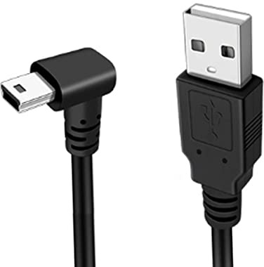 YSJJZRL 90 Degree Mini USB Cable,90° Mini USB B Male to USB 2.0 Male Data Sync Charging Extension Cable for GPS Dash Cam (1M,Down)