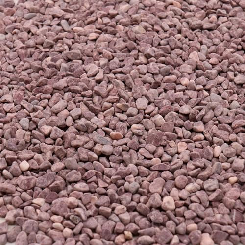 Rocas para plantas. Guijarros decorativos de color rojo. 1/5 pulgada 10 libras. para jardín, paisajismo, interior, rellenos de jarrones, manualidades, suculentas, macetas, plantas (mini, rojo, 10)