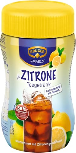 Krüger Teegetränk Zitrone, 8 Liter Ergiebigkeit, 5er Packung (1 x 400 g Dose)