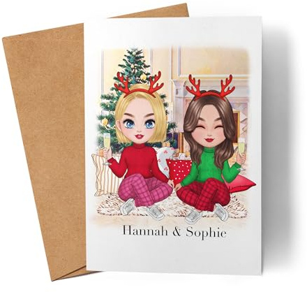 Kiddle-Design Beste Freundinnen Weihnachtskarte Personalisiert Weihnachten Beste Freundin online selbst gestalten Xmas Karte Freundinnengeschenk