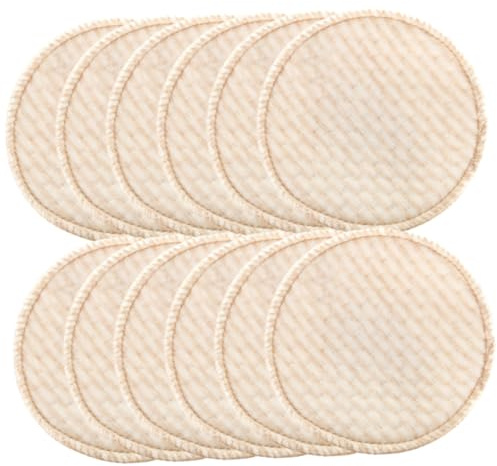 Wiederverwendbare Stilleinlagen 12 Stück, Baumwolle Polyester, Mittelrille | Waschbar per Hand oder Maschine, für Stillende Mütter, Saugfähig gegen Auslaufen und Flecken