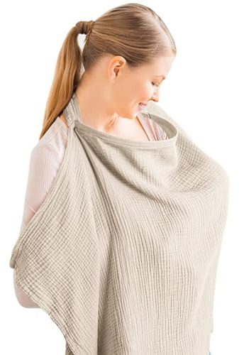 Stillabdeckung, 360° Privatsphäre, Baumwolle, superweich, Still-Poncho, Einkaufswagen, Kinderwagen-Abdeckung für Babyschale, Baby-Party, Geschenke für Jungen und Mädchen