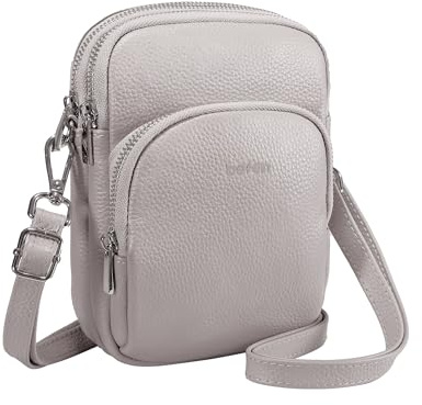 befen Echtleder Handytasche zum Umhängen, RFID-Blockierung Handy Umhängetasche Damen Leder, Handytasche mit Geldbörse zum Umhängen, Crossbody Bag mit Verstellbar Schultergurt