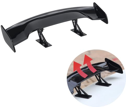 SSyang Universal Mini Spoiler Flügel,Auto Heck Flügel im Kohlefaser-Stil Fahrzeug Stabilität Schwanz Dekoration,Auto Mini Schwanz Spoiler Flügel ohne Perforation,fürFahrzeugstabilität (Schwarz)