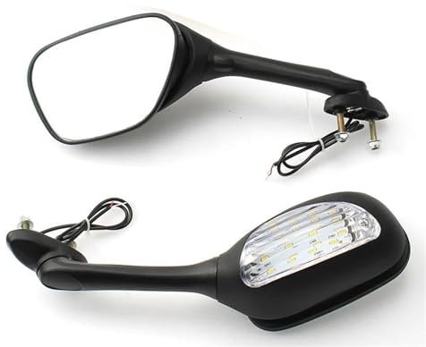 Motorradspiegel Motorrad Rückspiegel Rückansicht Seitenspiegel Mit Blinker Licht Für Suzuki Für GSXR 600 750 1000 2006-2010 K6 K7 K8 SV650 650S Rückseitenspiegel(Clear LED)