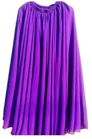 Bauchtanz Satin Rock 720-Grad-Chiffonrock for Kinder und Mädchen, Ballett, Bauchtanz, Gypsy, lange Röcke, Tänzerin, Übungskleidung, verschiedene einfarbige lila Tanzröcke(PURPLE,360 degree 85cm)
