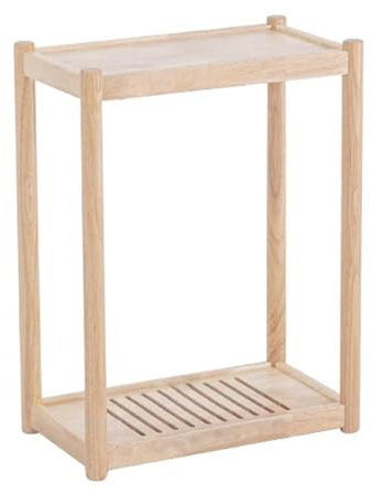 YHWKGZ Hi Fi Rack, Audio Rack Hi Fi Regal aus Massivholz doppelschichtiges, Bodenstehendes mobiles Phonoschrank, Stereo-Record Player Stand for den Schreibtisch(Wood Color,17.7x26.1)