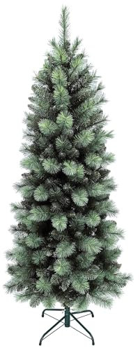 HOMCOM Árbol de Navidad 180 cm Árbol de Navidad Artificial con 528 Ramas y Patas de Metal Árbol Navideño para Salón Interior Verde
