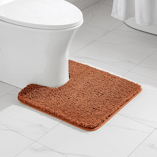 MIULEE Badrumsmatta, Mjuk Badrumsmatta,50 x 50 cm (U-form),Tegelröd