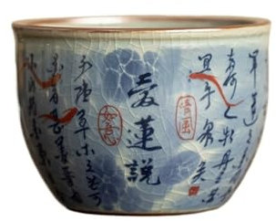XGTEAHHC Jingdezhen Teetasse aus altem Ton, 110 ml, Antikblau und Weiß, Teetasse, Teeschale, Zylinderbecher, Kung-Fu-Tee-Set