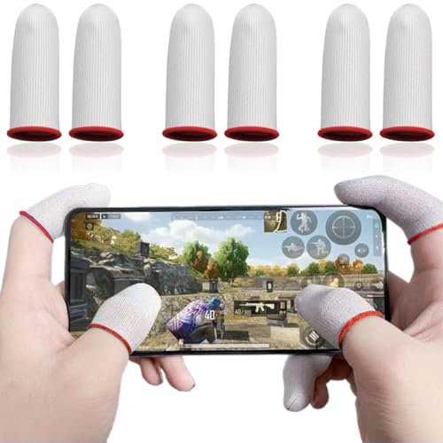 SIOPPKIK 6PCS Finger Sleeve Manchon De Doigt Pour Écran Tactile Compatibles Avec Les Téléphones De Jeu, Gants Ultra Sensibles Ensemble De Doigts Anti-Transpiration Ultra-Mince Respirant