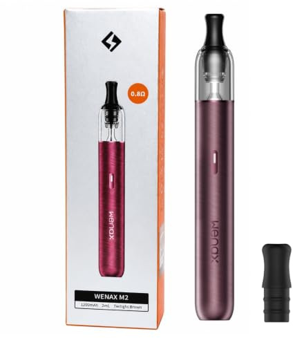 Kit Wenax M2 Pen Gee-k'vape 16 W Vape (Marrone crepuscolo) Batteria Integrata 1200mAh 2 ml Cartuccia M1 0,8ohm MTL Sigaro Look Design E-Cigs Originale Kit Wenax M1 Versione aggiornata - No Nicotine