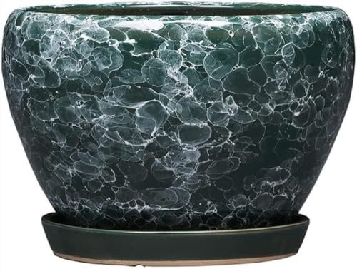 Maceta de cerámica Extragrande con diseño de Cristal, Ideal para Plantas suculentas, árboles frutales, orquídeas, jardín Interior, cilíndrica, bonsái.