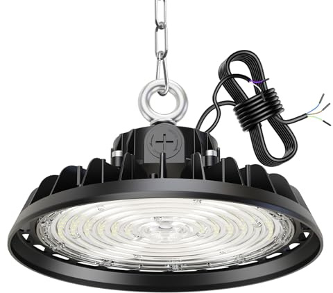 RUISUN UFO 150W LED High Bay Projecteur Garage Light 22500LM Éclairage pour Atelier 6000K 120°Éclairage IP65 Lampe Industrielle Dimmable 90W/120W/150W Usines Entrepôts de Construction Garages Stades