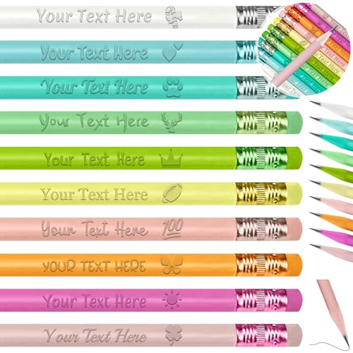 20 Stück Personalisierten Namen Bleistifte mit Radiergummi,Personalisierten Holzbleistifte Bedruckt mit Text,Individuelle Graviert Dreieckiger Bleistift #2 Schulanfangsbedarf Geschenke für Kinder
